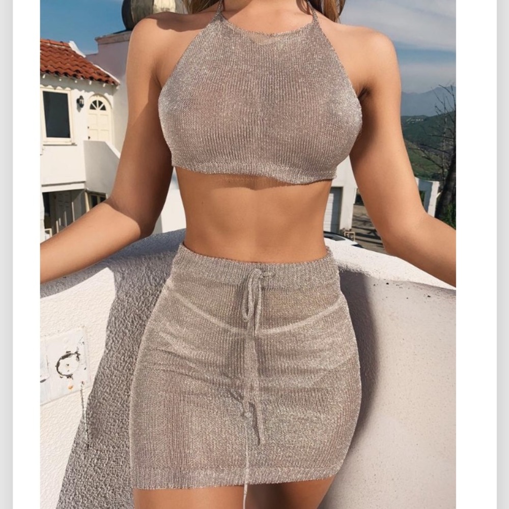 ✨Last One✨ Knit swim cover up set